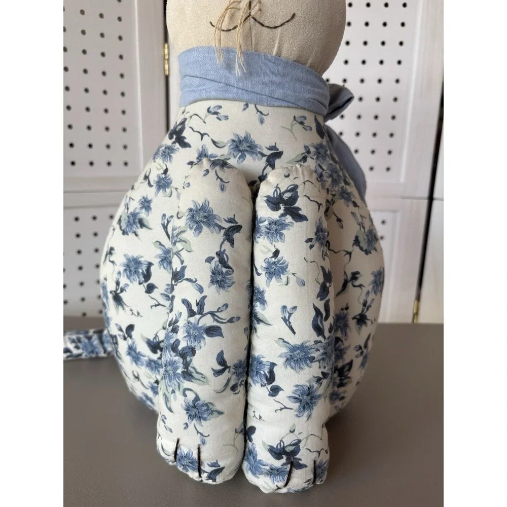 Our America Blue Floral Cat Door Jammer‎ 'Door-ables Door Stop Plush Weighted